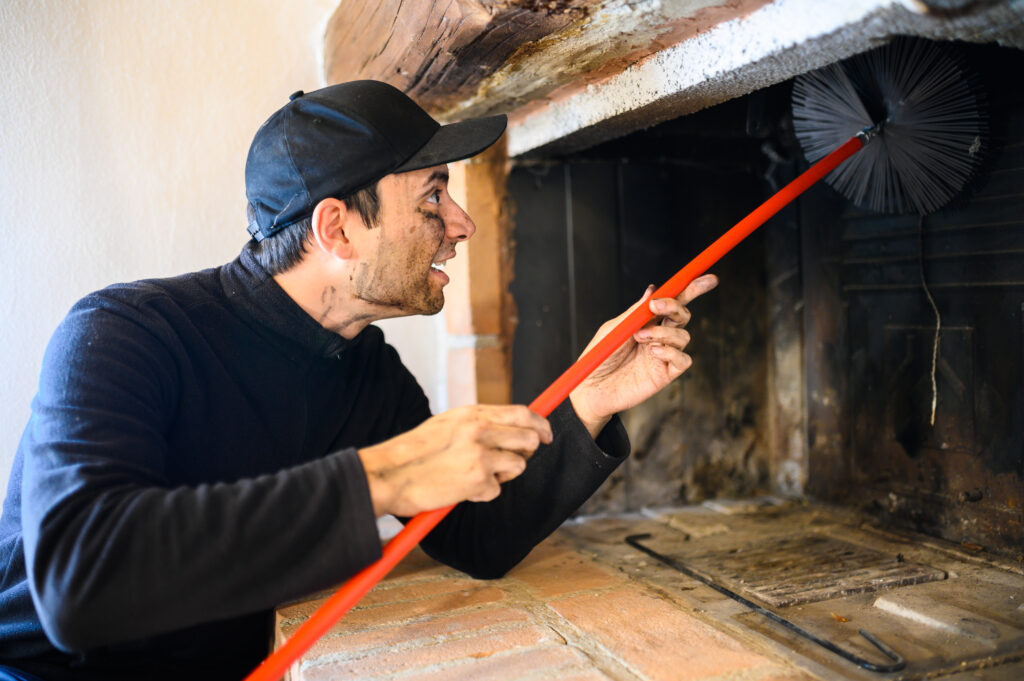 How to Clean a Fireplace: Efficient Techniques and Tips 4 young chimney sweep work