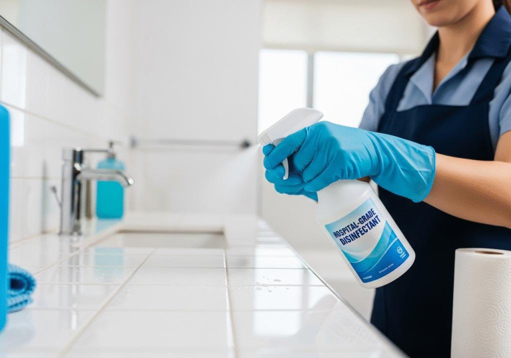 Move In Cleaning Middletown DE – Fast Service You Need 3 Move in cleaning Middletown DE professional disinfecting bathroom surfaces with hospital-grade cleaning products