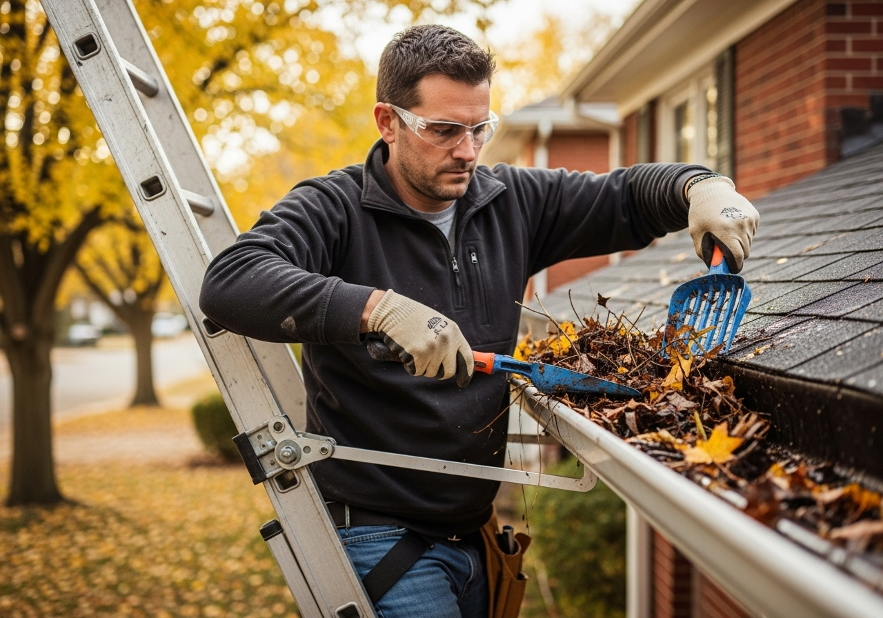Professional seasonal cleaning Wilmington team preparing Delaware home for fall with cleaning equipment and supplies